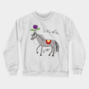 Horse with flowers Crewneck Sweatshirt